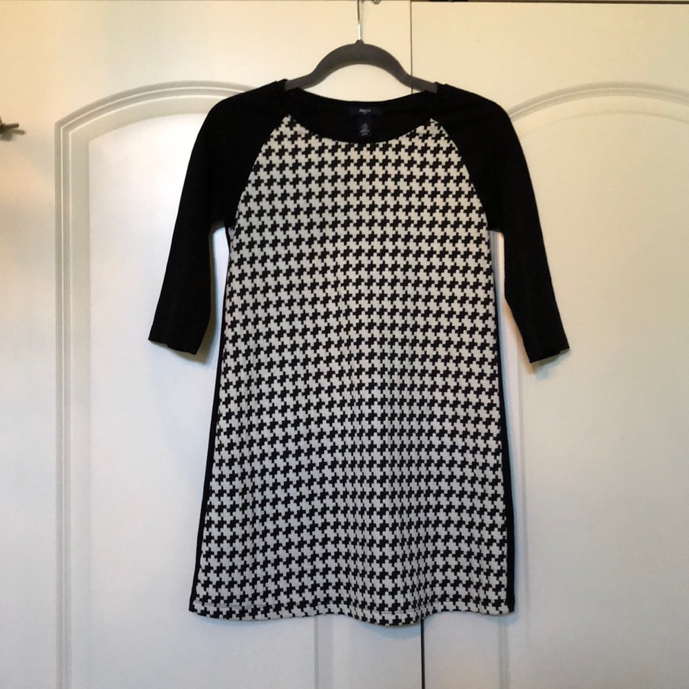black and white houndstooth dress